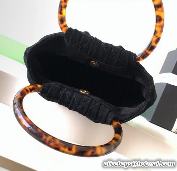 Top Quality Chanel Original Suede Calfskin Small Hobo Bag AS6022 Black 2025