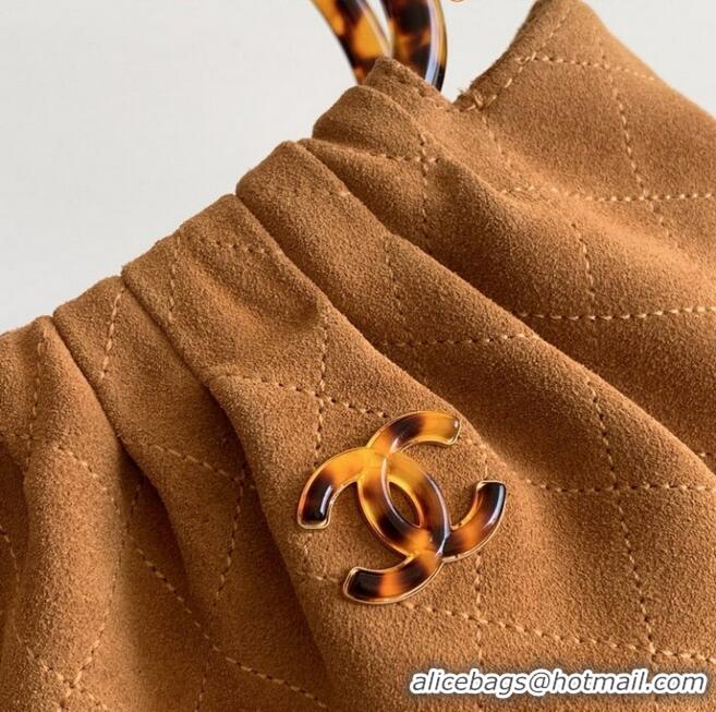 Best Price Chanel Original Suede Calfskin Small Hobo Bag AS6022 Camel 2025