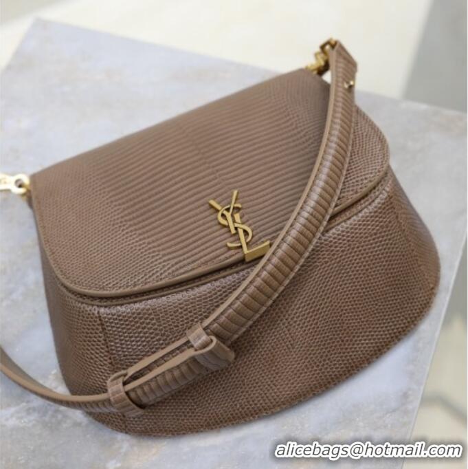 ​Inexpensive Saint Laurent Voltaire Bag in Lizard Calf Leather 753824 Brown 2026
