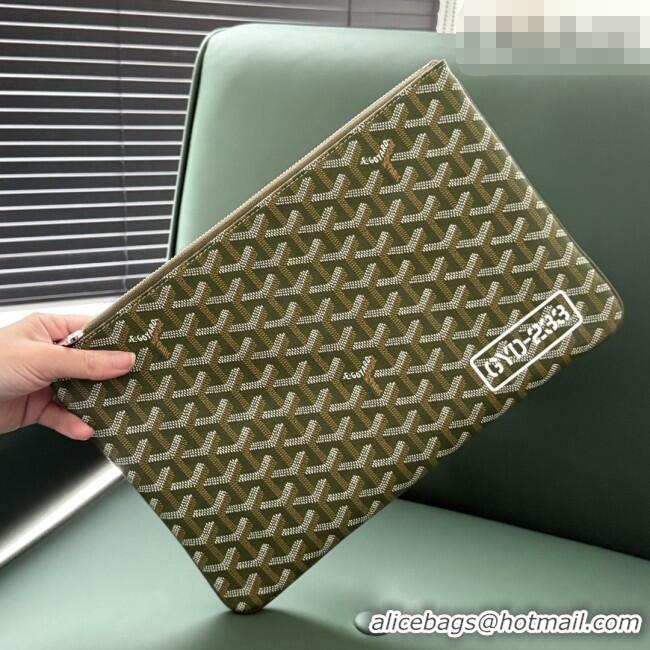 Good Quality Goyard Senat MM Pocket Pouch 1061 Khaki Green 2025
