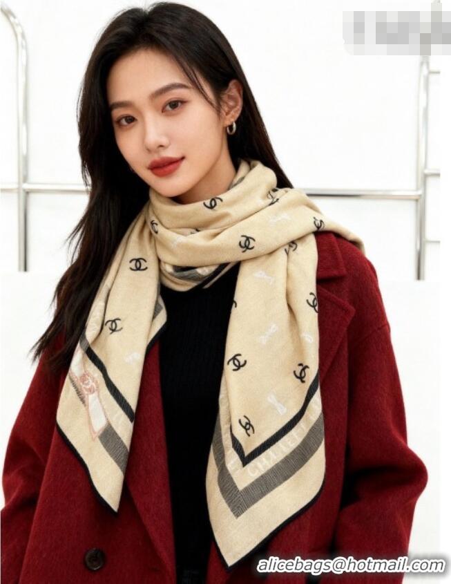 Buy Inexpensive Chanel Cashmere & Silk Square Scarf CH011601 Beige 2026