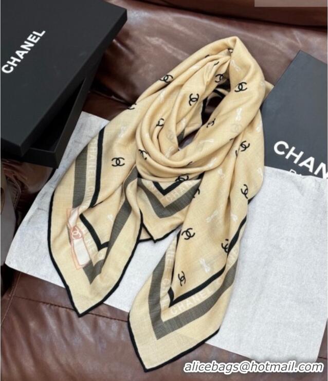 Buy Inexpensive Chanel Cashmere & Silk Square Scarf CH011601 Beige 2026