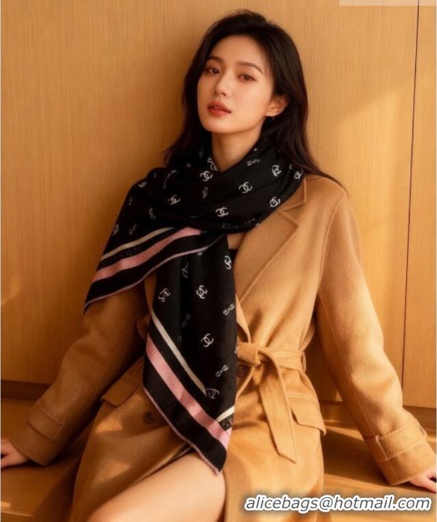 Big Discount Chanel Cashmere & Silk Square Scarf CH011602 Black 2026