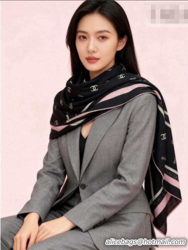 Big Discount Chanel Cashmere & Silk Square Scarf CH011602 Black 2026