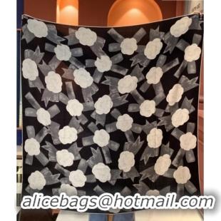 Top Quality Chanel Camellia Cashmere & Silk Square Scarf CH011603 Black 2026