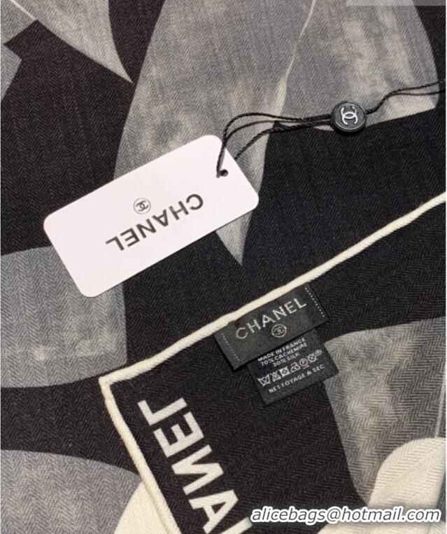 Top Quality Chanel Camellia Cashmere & Silk Square Scarf CH011603 Black 2026