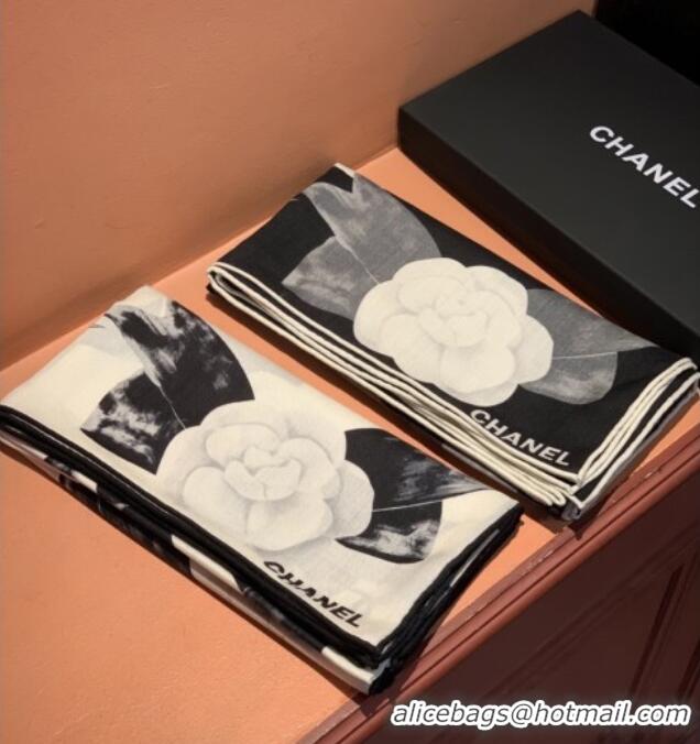 Unique Grade Chanel Camellia Cashmere & Silk Square Scarf CH011604 White 2026