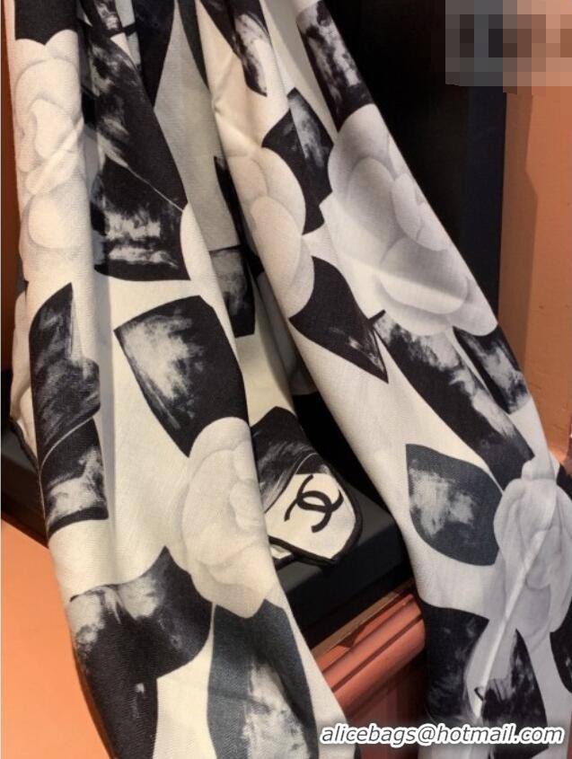 Unique Grade Chanel Camellia Cashmere & Silk Square Scarf CH011604 White 2026