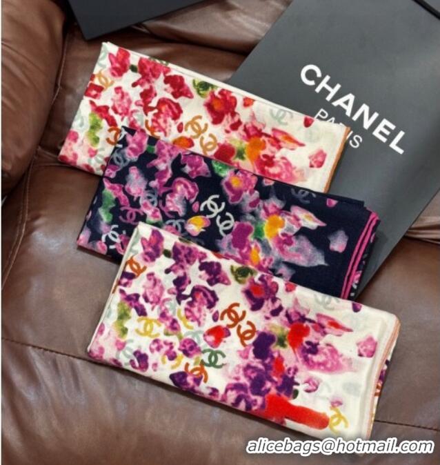 Good Quality Chanel Cashmere & Silk Square Scarf CH011605 White/Red 2026