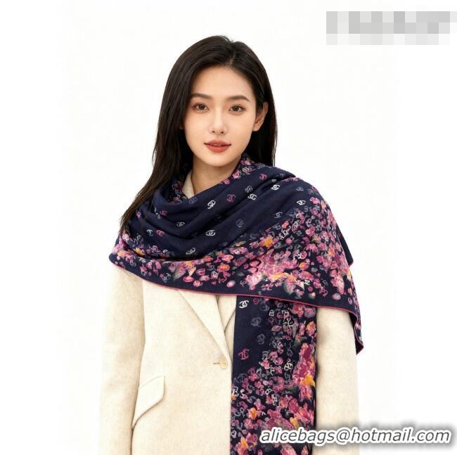 Best Price Chanel Cashmere & Silk Square Scarf CH011606 Blue 2026