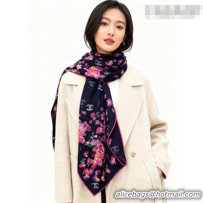 Best Price Chanel Cashmere & Silk Square Scarf CH011606 Blue 2026