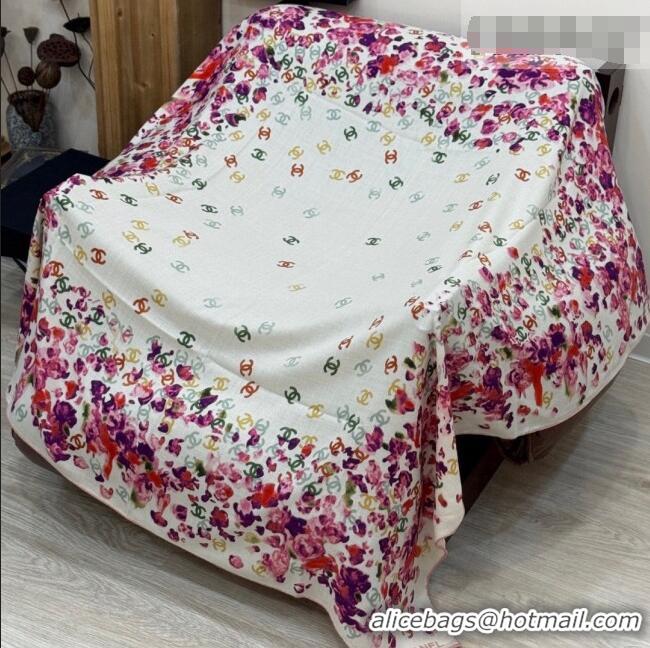 Luxury Cheap Chanel Cashmere & Silk Square Scarf CH011607 White 2026