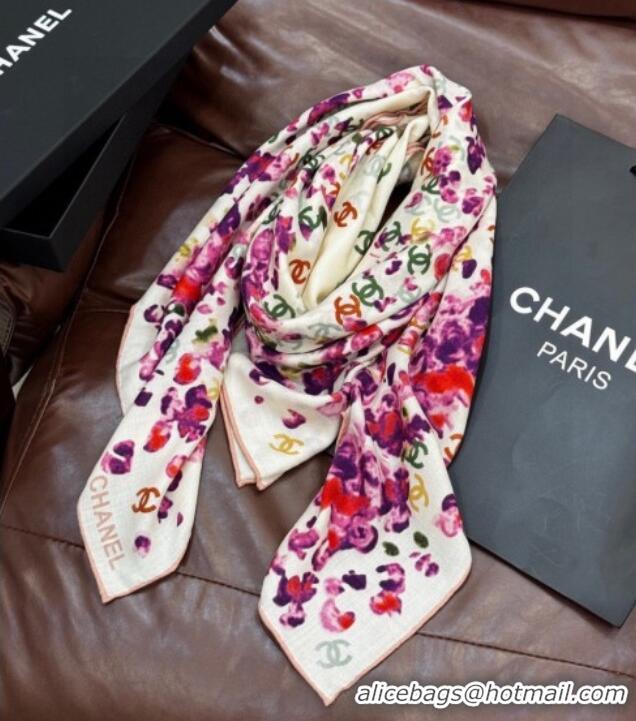 Luxury Cheap Chanel Cashmere & Silk Square Scarf CH011607 White 2026