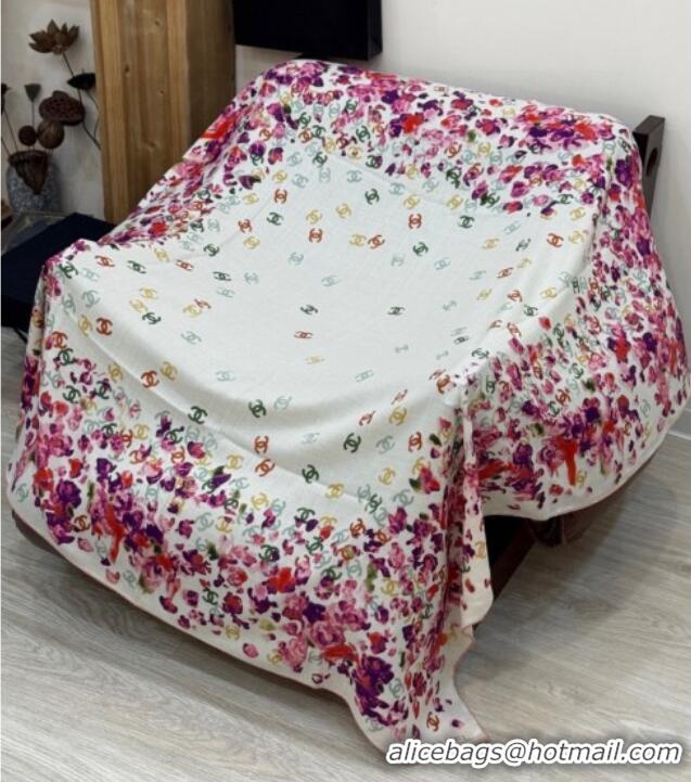 Luxury Cheap Chanel Cashmere & Silk Square Scarf CH011607 White 2026