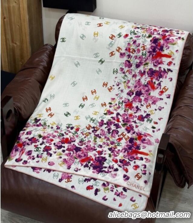 Luxury Cheap Chanel Cashmere & Silk Square Scarf CH011607 White 2026