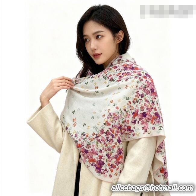 Luxury Cheap Chanel Cashmere & Silk Square Scarf CH011607 White 2026