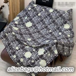 Grade Quality Chanel Camellia Cashmere & Silk Square Scarf CH011608 Black 2026