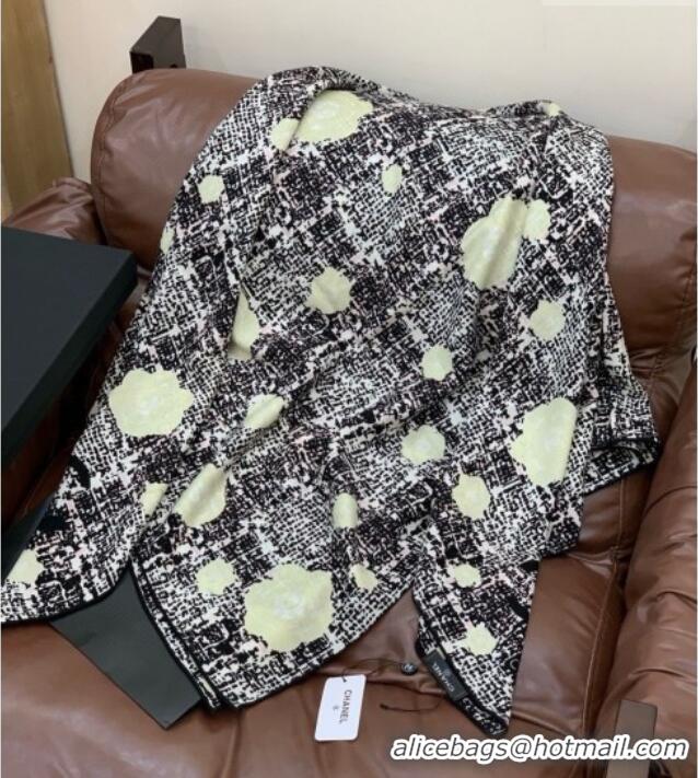 Grade Quality Chanel Camellia Cashmere & Silk Square Scarf CH011608 Black 2026