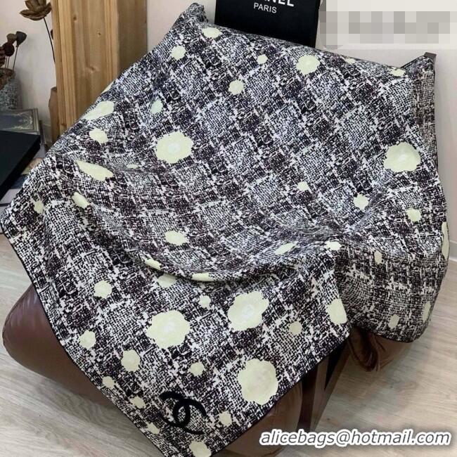 Grade Quality Chanel Camellia Cashmere & Silk Square Scarf CH011608 Black 2026