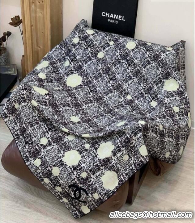 Grade Quality Chanel Camellia Cashmere & Silk Square Scarf CH011608 Black 2026