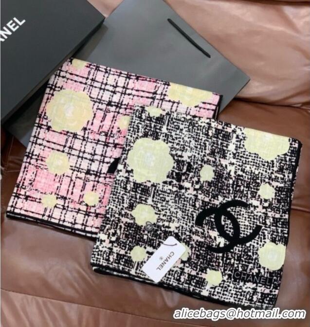 Grade Quality Chanel Camellia Cashmere & Silk Square Scarf CH011608 Black 2026