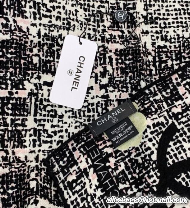 Grade Quality Chanel Camellia Cashmere & Silk Square Scarf CH011608 Black 2026
