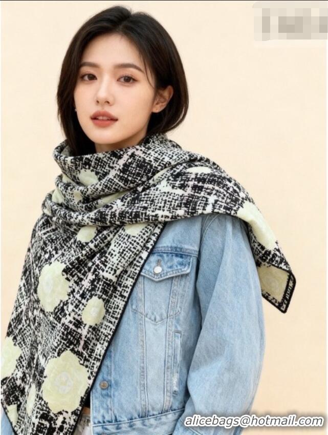 Grade Quality Chanel Camellia Cashmere & Silk Square Scarf CH011608 Black 2026