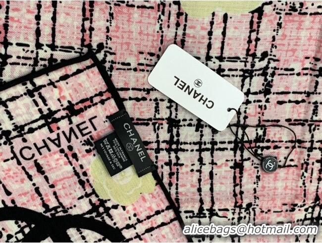 Buy Fashionable Chanel Camellia Cashmere & Silk Square Scarf CH011609 Pink 2026
