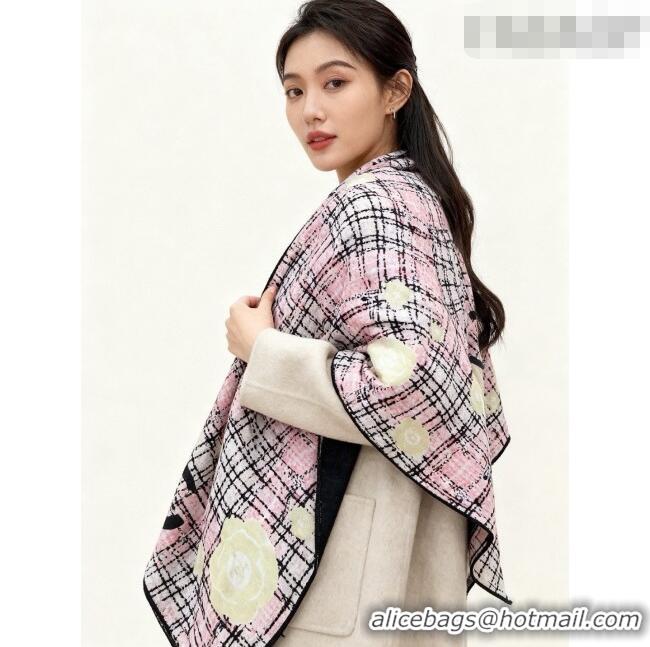 Buy Fashionable Chanel Camellia Cashmere & Silk Square Scarf CH011609 Pink 2026