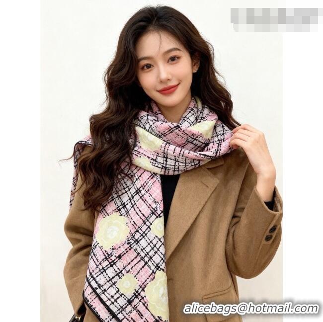 Buy Fashionable Chanel Camellia Cashmere & Silk Square Scarf CH011609 Pink 2026