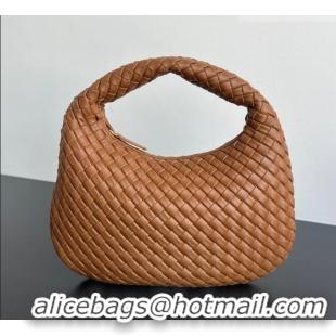 Top Quality Bottega Veneta Medium Veneta Hobo Bag in Intrecciato Leather 856737 Amber Brown 2026
