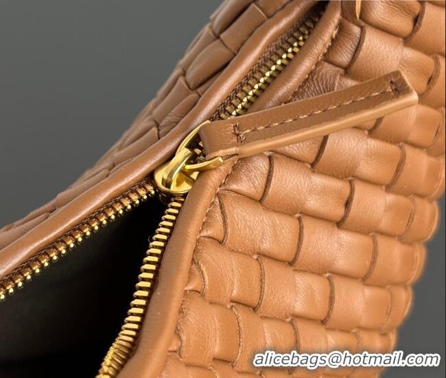 Top Quality Bottega Veneta Medium Veneta Hobo Bag in Intrecciato Leather 856737 Amber Brown 2026