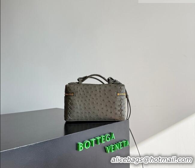 Well Crafted Bottega Veneta Bang Bang Vanity Case Bag in Ostrich Leather 817785 Cypress Green 2026