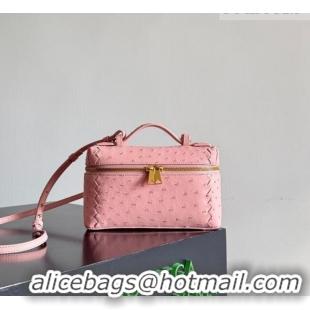 Trendy Design Bottega Veneta Bang Bang Vanity Case Bag in Ostrich Leather 817785 Rose Pink 2026