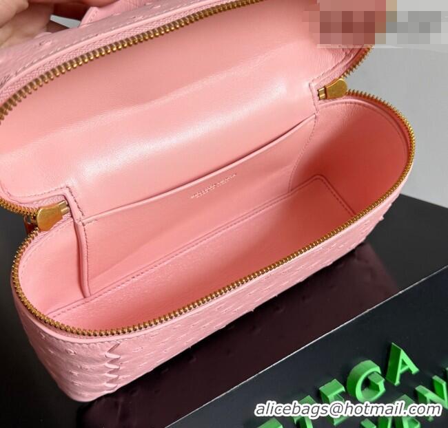 Trendy Design Bottega Veneta Bang Bang Vanity Case Bag in Ostrich Leather 817785 Rose Pink 2026