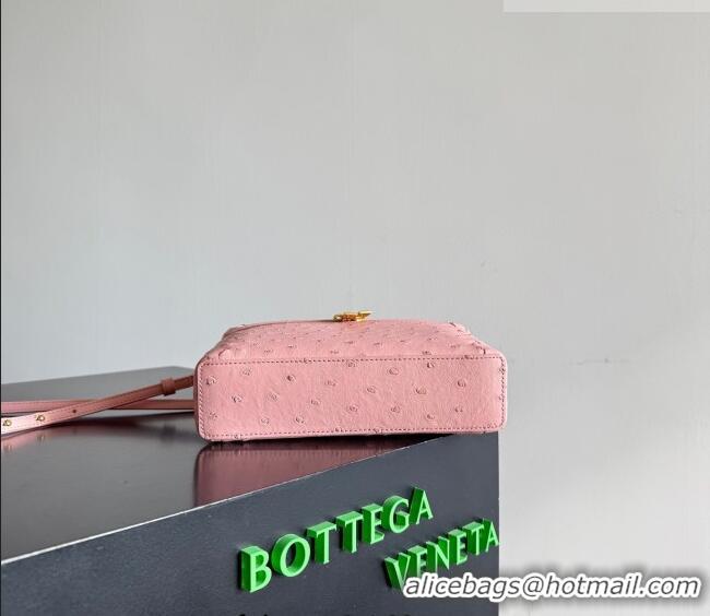 Trendy Design Bottega Veneta Bang Bang Vanity Case Bag in Ostrich Leather 817785 Rose Pink 2026