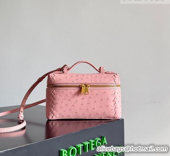 Trendy Design Bottega Veneta Bang Bang Vanity Case Bag in Ostrich Leather 817785 Rose Pink 2026