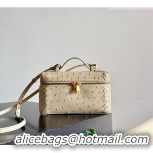 Top Quality Bottega Veneta Bang Bang Vanity Case Bag in Ostrich Leather 817785 Cream Yellow 2026