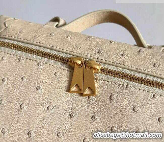 Top Quality Bottega Veneta Bang Bang Vanity Case Bag in Ostrich Leather 817785 Cream Yellow 2026