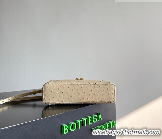 Top Quality Bottega Veneta Bang Bang Vanity Case Bag in Ostrich Leather 817785 Cream Yellow 2026