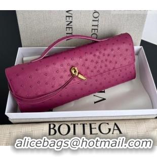 New Cheap Bottega Veneta Andiamo Clutch in Ostrich Leather 805241 Cinnabar Pink 2026
