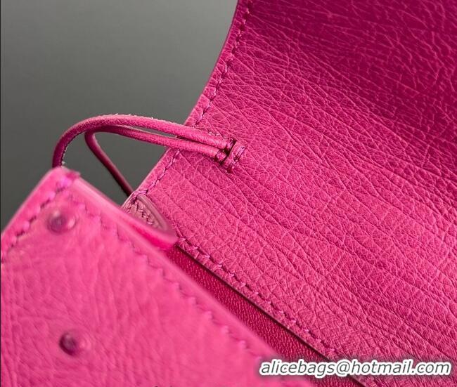 New Cheap Bottega Veneta Andiamo Clutch in Ostrich Leather 805241 Cinnabar Pink 2026