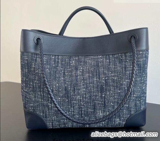 Top Quality Bottega Veneta Large Andiamo Top Handle Bag in Denim and Leather 786194 Navy/Space Blue 2026