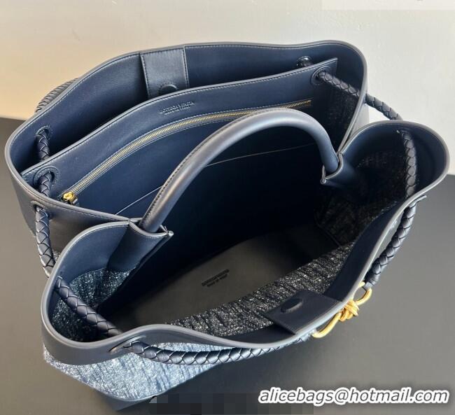 Top Quality Bottega Veneta Large Andiamo Top Handle Bag in Denim and Leather 786194 Navy/Space Blue 2026