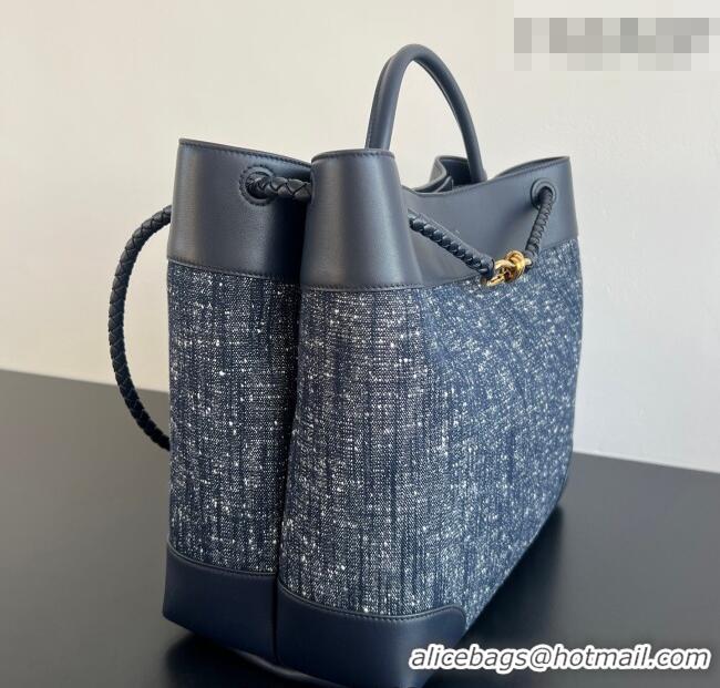 Top Quality Bottega Veneta Large Andiamo Top Handle Bag in Denim and Leather 786194 Navy/Space Blue 2026