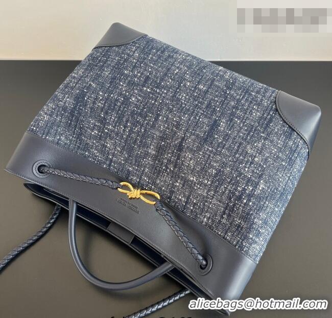 Top Quality Bottega Veneta Large Andiamo Top Handle Bag in Denim and Leather 786194 Navy/Space Blue 2026