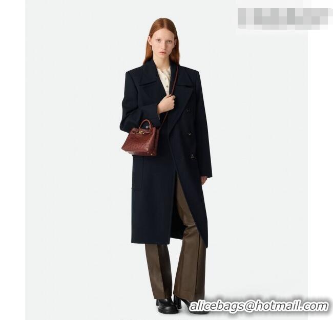 Well Crafted Bottega Veneta Mini Andiamo Top Handle Bag in Ostrich Leather 805232 Sapele Red 2026