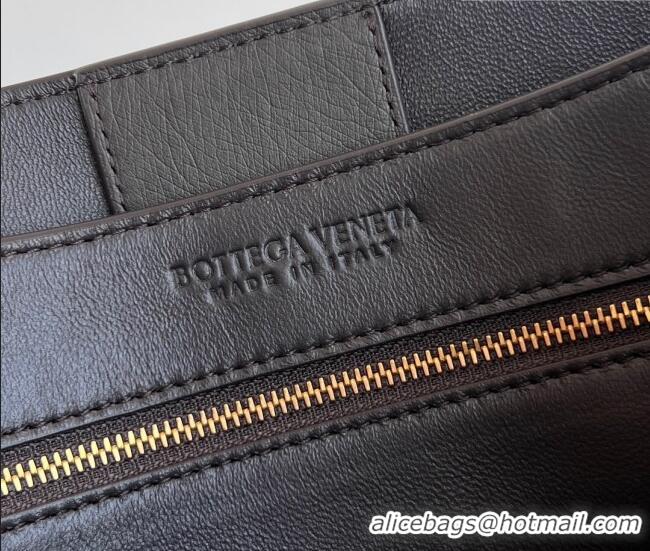 Best Quality Bottega Veneta Medium Andiamo Top Handle Bag in Ostrich Leather 817805 Deep Brown 2026