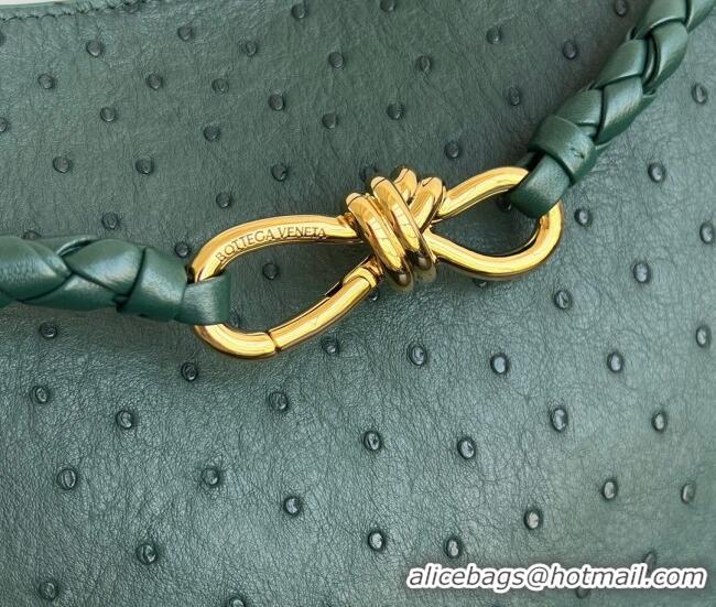 Best Price Bottega Veneta Medium Andiamo Top Handle Bag in Ostrich Leather 817805 Emerald Green 2026