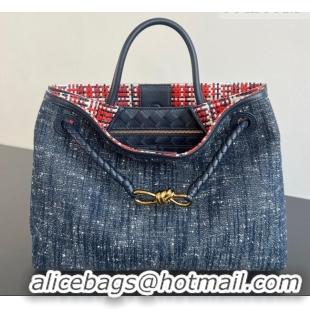 New Cheap Bottega Veneta Andiamo Top Handle Bag in Denim 836381 Navy Blue 2026